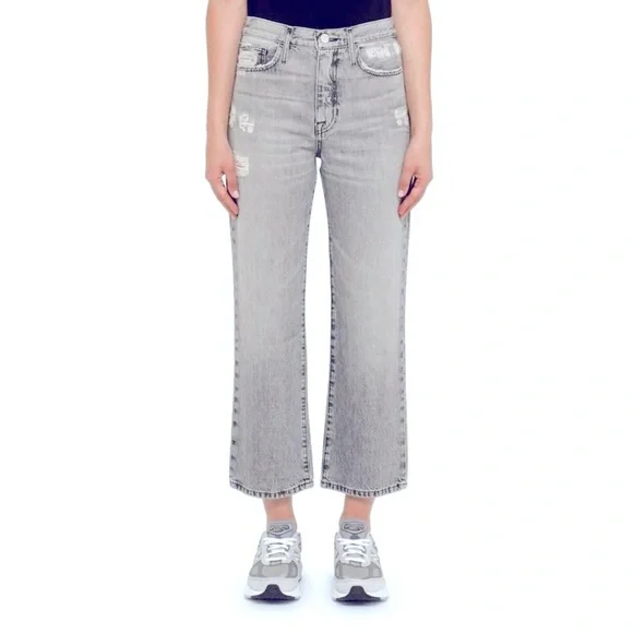 FRAME LE JANE CROP Women’s High Rise Cropped Distressed Jean Kallin Rips size 31